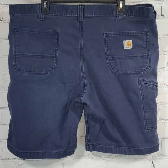 Carhartt Men's Cargo Shorts Size 44 Relaxed Fit Navy Blue Flat Front Canvas Duck - Picture 1 of 10